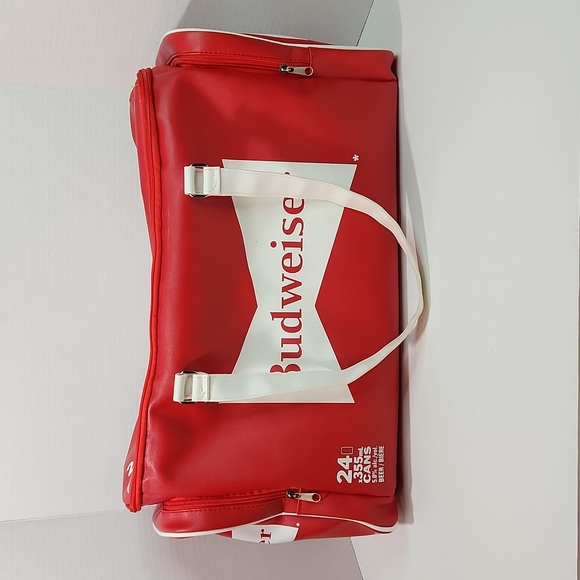 Faux Leather Red Budweiser Soft-sided Cooler Bag - Picture 12 of 12